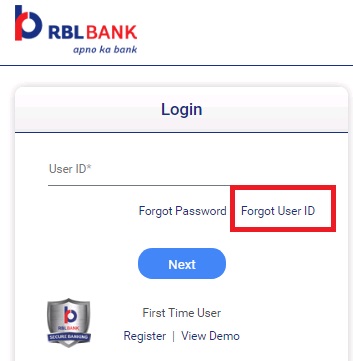 RBL बैंक नेट बैंकिंग यूजर ID रिसेट कैसे करें
