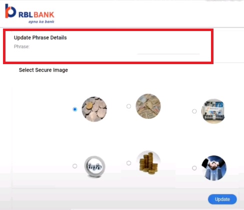 rbl bank net banking update phrase details