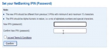 HDFC नेट बैंकिंग New IPIN Password