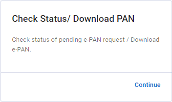 पैन डाउनलोड विकल्प सेलेक्ट करें - Download PAN Option Select Kare